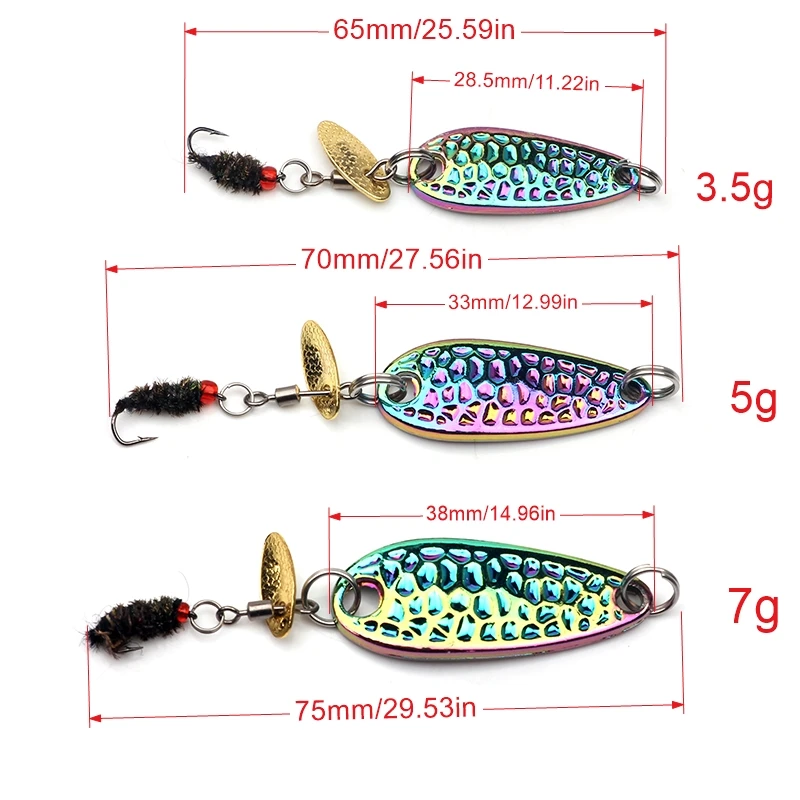 3pcs/lot Long Cast Sequin Bait Peanut Shell Lure Simulated Metal Spoon Fishing Lures Fly Fishing Spinner Bait Bass Trout Salmon