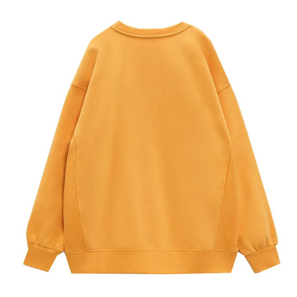 FAVRE Letter Print Sweatshirts Womens Casual Roundneck Fleece Pullovers Y2K Autumn Winter Europe and America Trend Ins Slim Tops