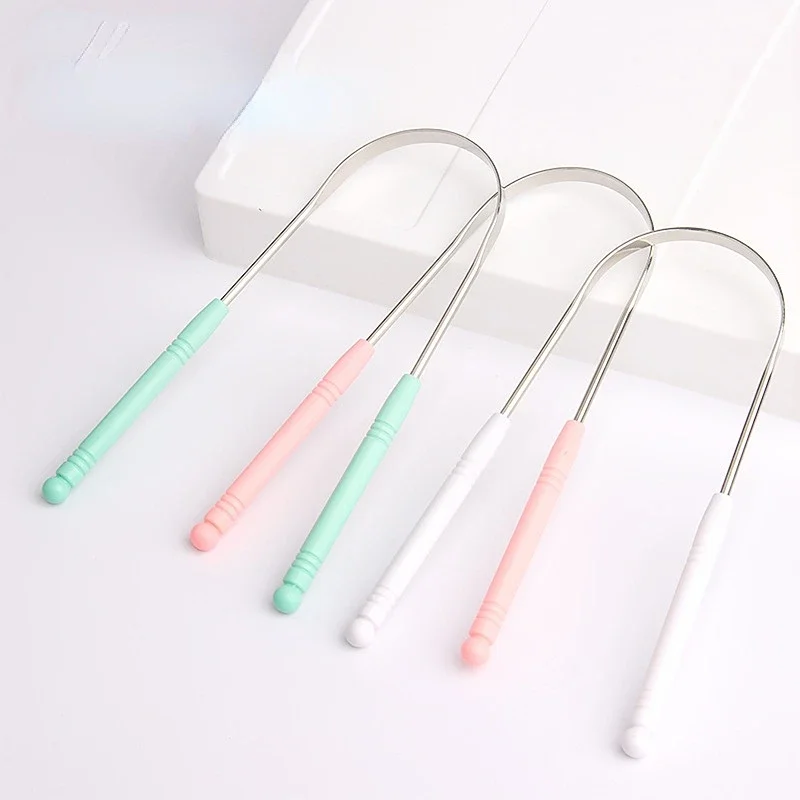 1PCS Stainless Steel Tongue Scraper Oral Tongue Cleaner Brush Tongue Toothbrush Oral Hygiene High Quality Tounge Scraper