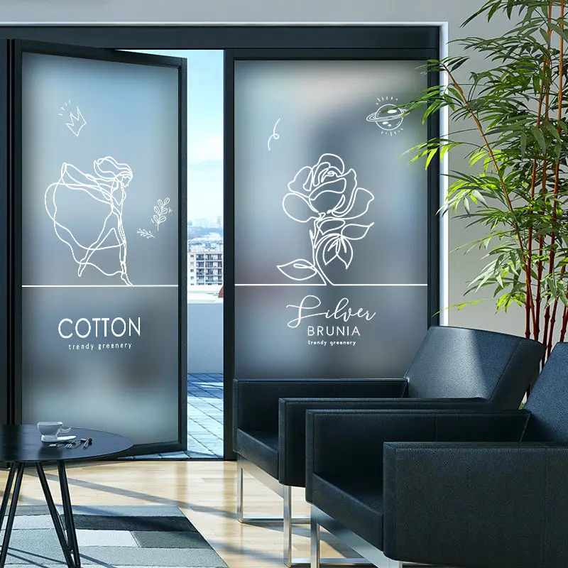 Nordic Glass Sticker Window Decoration Bathroom Opaque Bedroom Mood Bathroom Blackout Window Paper Customized Film