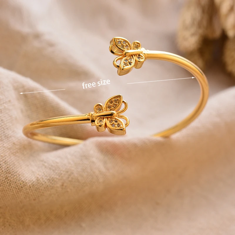 New Crystal Gold Color Bangles for Women Men Arabic Muslim Wedding Bracelets Bridal Bracelet Jewelry image 3