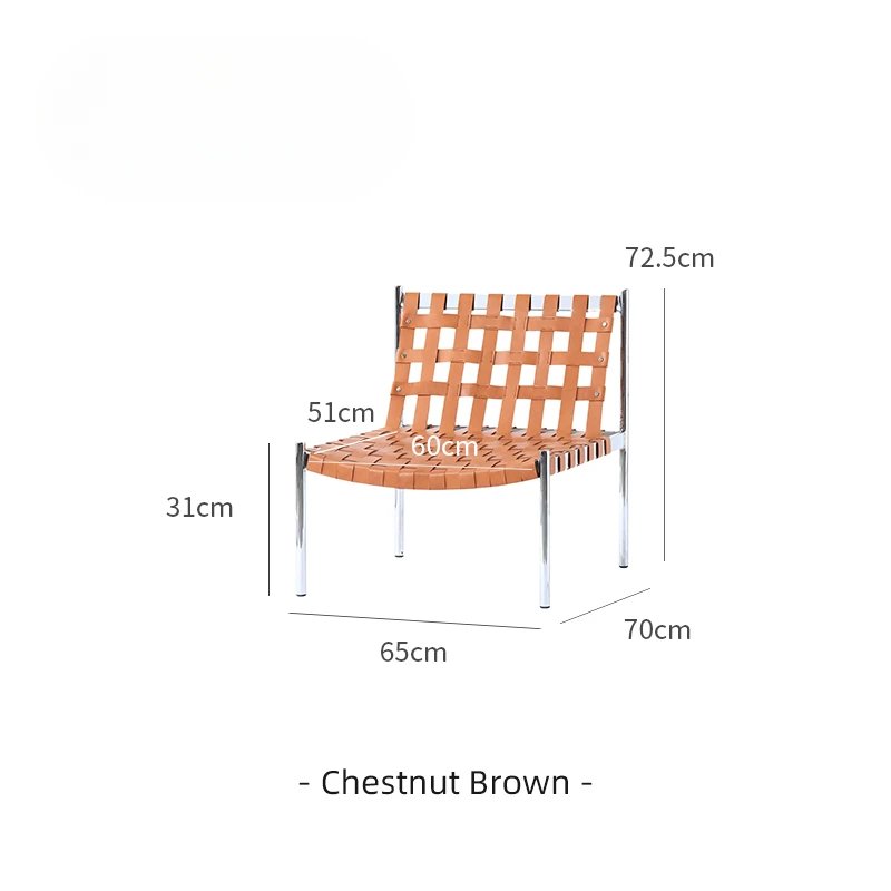Kennedy leisure chair/leather woven stainless steel Bauhaus single person image 5