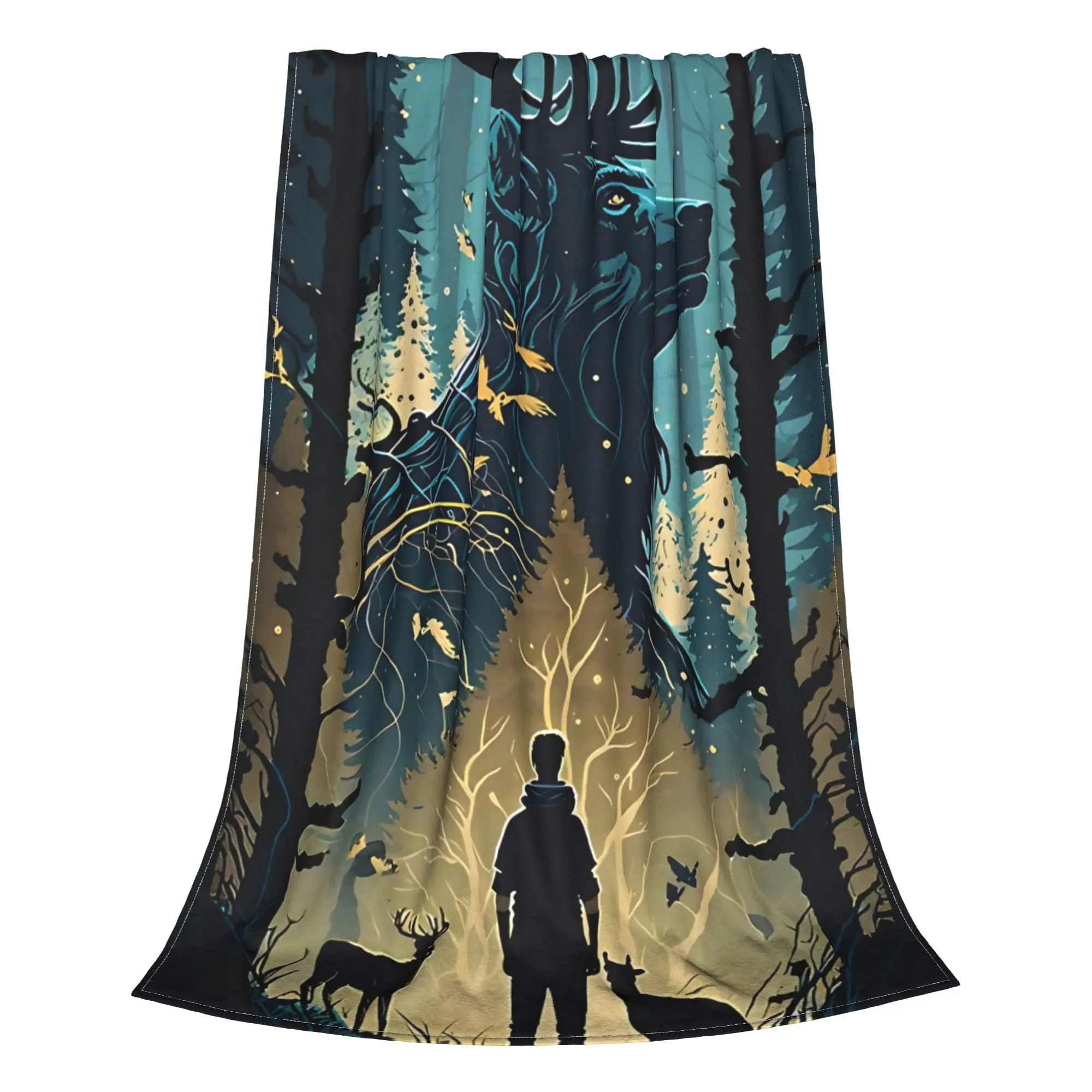 1PC Home Cutecore I Love Deer Hunting  Blanket Super Cosy Plush Home Living Room Sofa halloween