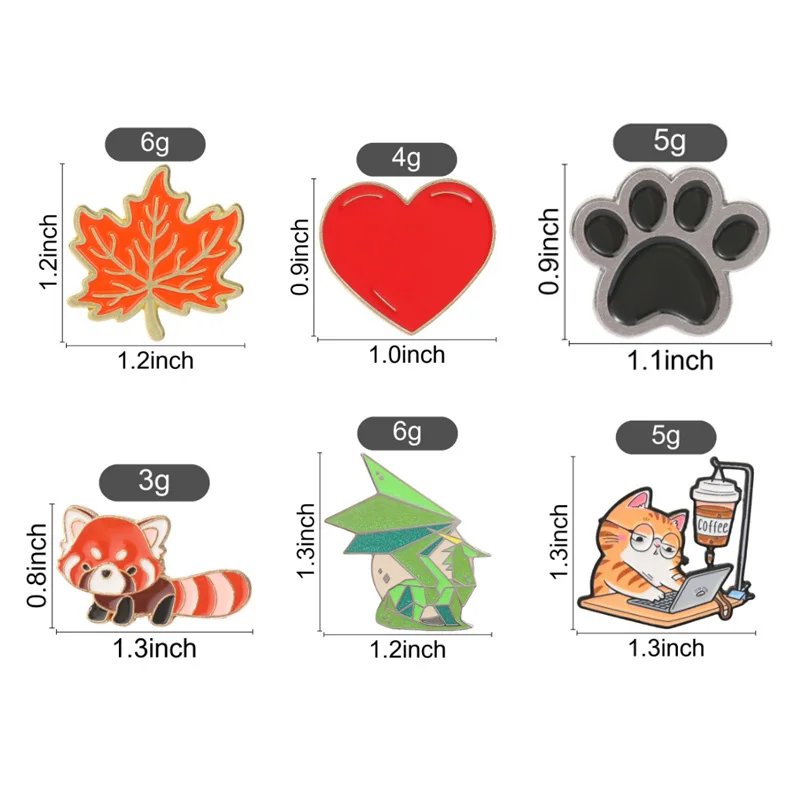 Verschiedene Kawaii-Tier- und Symbol-Emaille-Anstecker, mehrere Muster, einzigartiges Accessoire zur Dekoration von Taschen und Jacken, ein Geschenk. – Detail 1