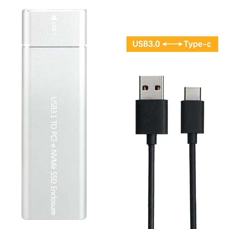 USB3.1 M.2 SSD-Gehäuse, mobiles Gehäuse, unterstützt NVME-Protokoll zu Typ-C, solides Metall, externes Festplattengehäuse, Laptop, Telefon, SSD 5