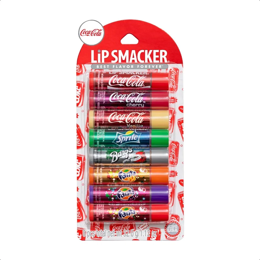 Lip Sker Bálsamo con sabor a CocaCola, 8 sabores, coque, cereza, vainilla, Sprite, raíz, cerveza, naranja, Fanta, uva, fresa, Fanta