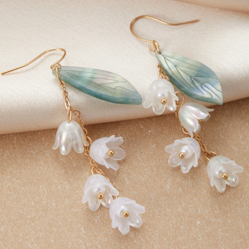 أقراط شرابة على شكل زهرة أوراق شجر عصرية جديدة، إكسسوارات مجوهرات مخصصة للاستخدام اليومي متعددة الاستخدامات للعطلات