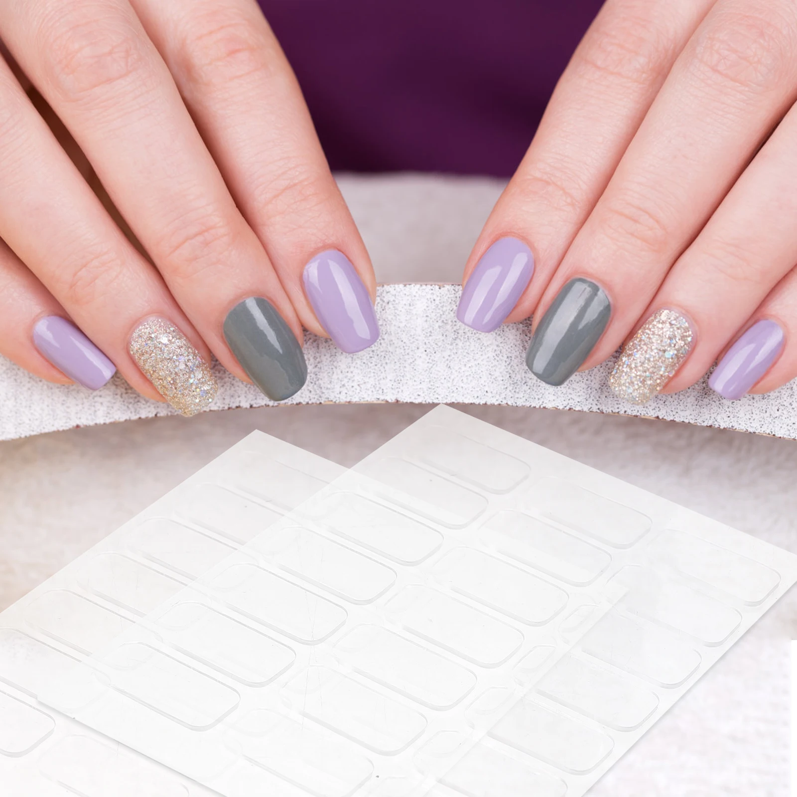 

10 Sheets Double Sided Adhesive Tabs 8mmx13mm Nail Art Stickers Invisible Bonding Salon Display Fake Nail Paste Practical Beauty