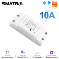 SMATRUL Tuya Light WiFi Switch Smart Life APP Voice Relay Controller Timer Module Google Home Alexa Wall 110V 220V 10A