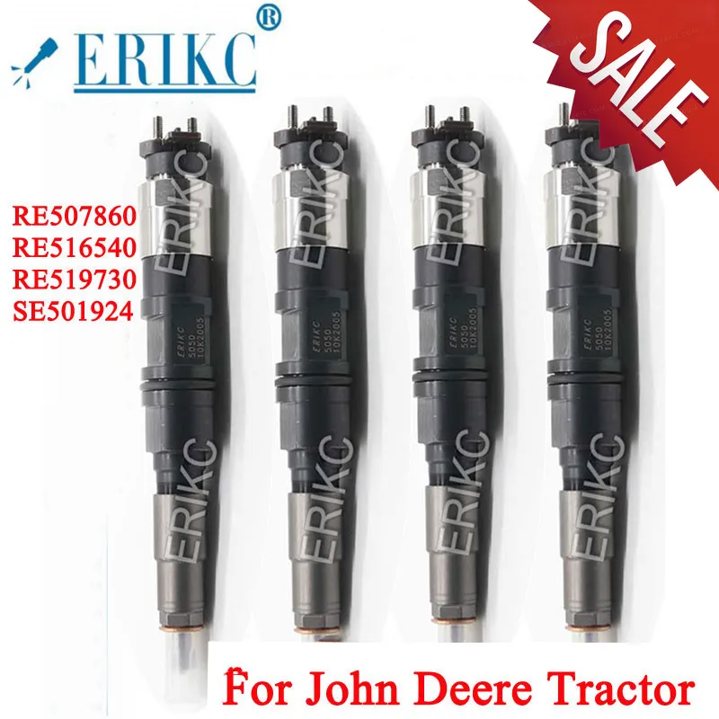 

ERIKC 4PCS 095000-5050 Fuel Injector 095000-5051 095000-5052 for John Deere RE516540 RE519730 RE507860 GENUINE AND BRAND NEW