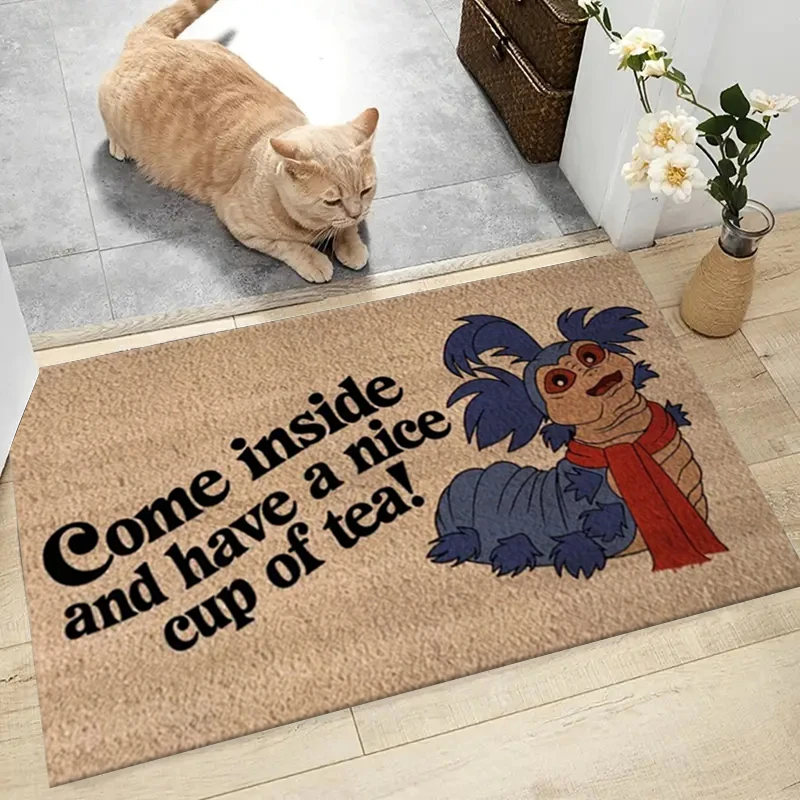

"Come Inside & Have a Nice Cup of Tea" Funny Welcome Rug for Front Door, Outdoor Entryway Decor Mat, Family Gift