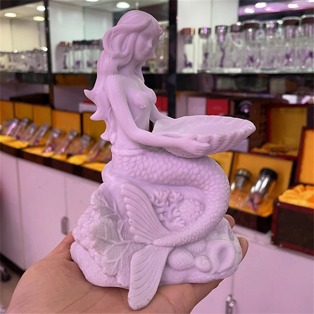 Mermaid Dolphin Pearl Shell Crystal Ball Resin Base Magic Sphere Display Stand Home Decor Ornaments
