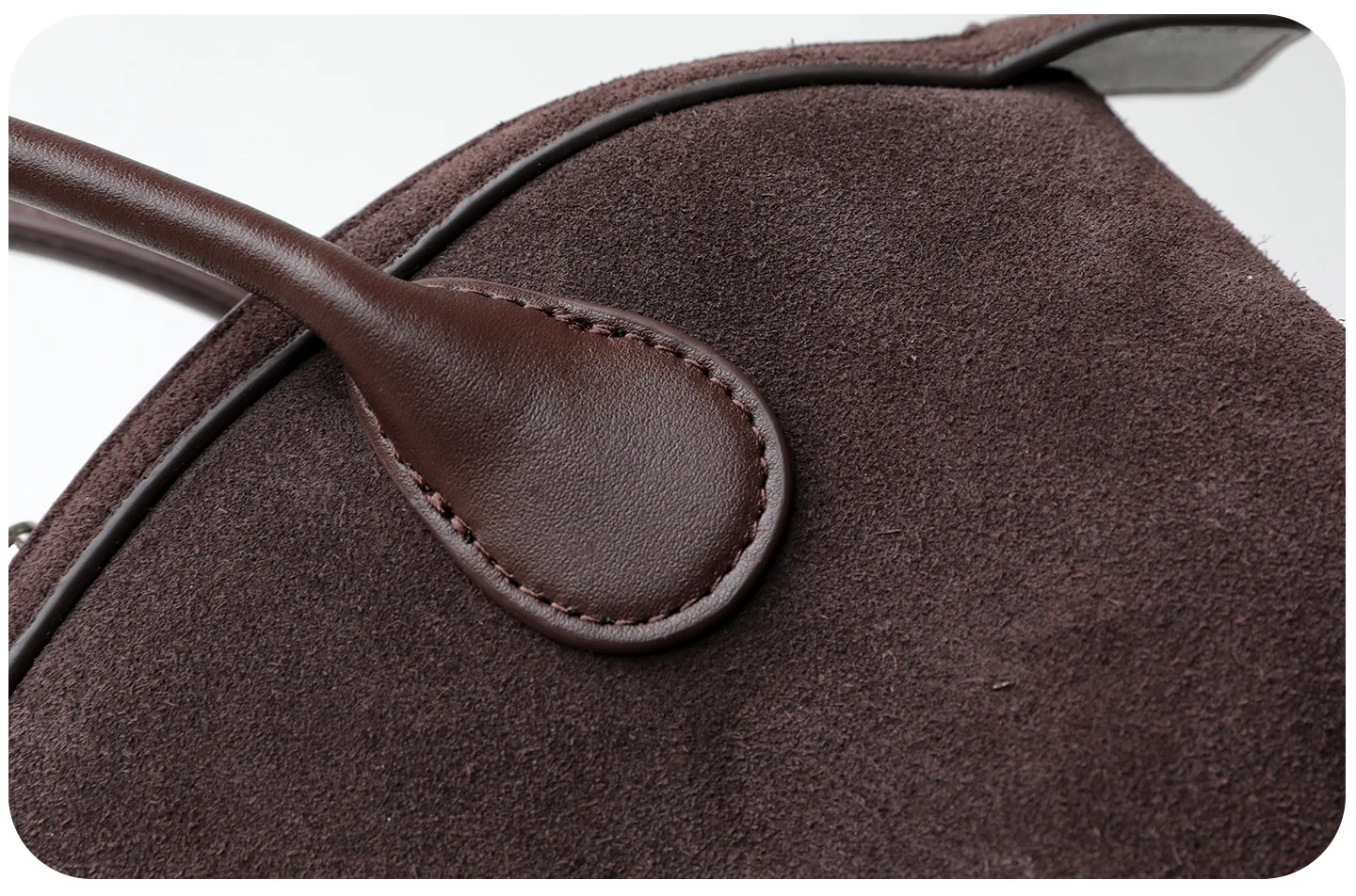 NIKI BAGS Cowhide Suede Women Handbag Commuting High-Quality Single-Shoulder Cross-Body Bag Large-Capacity Bowling Shell Bag
