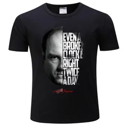 Men Tony Soprano T Shirts The Sopranos American Crime Drama TV Series Cotton Clothes Novelty O Neck Tees Original T-Shirt