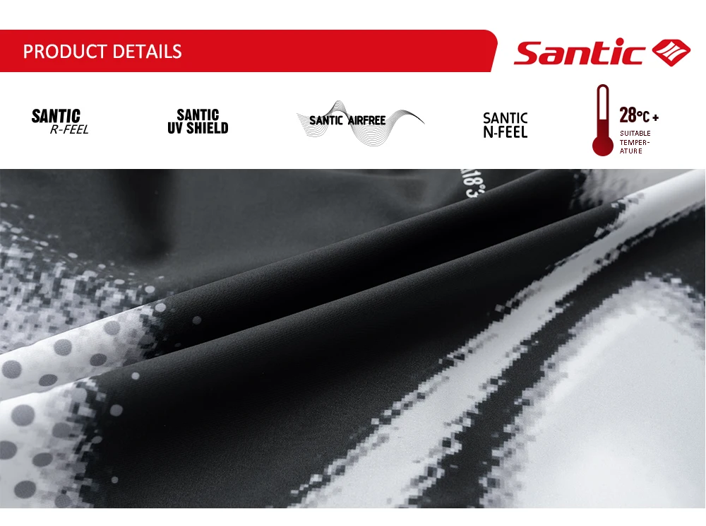 Santic Herren-Triathlon-Skinsuit mit kurzen Ärmeln, atmungsaktiver, elastischer Radsport-Overall mit 80 kg hochdichtem Polsterpolster KM26C03030 – Detail 4