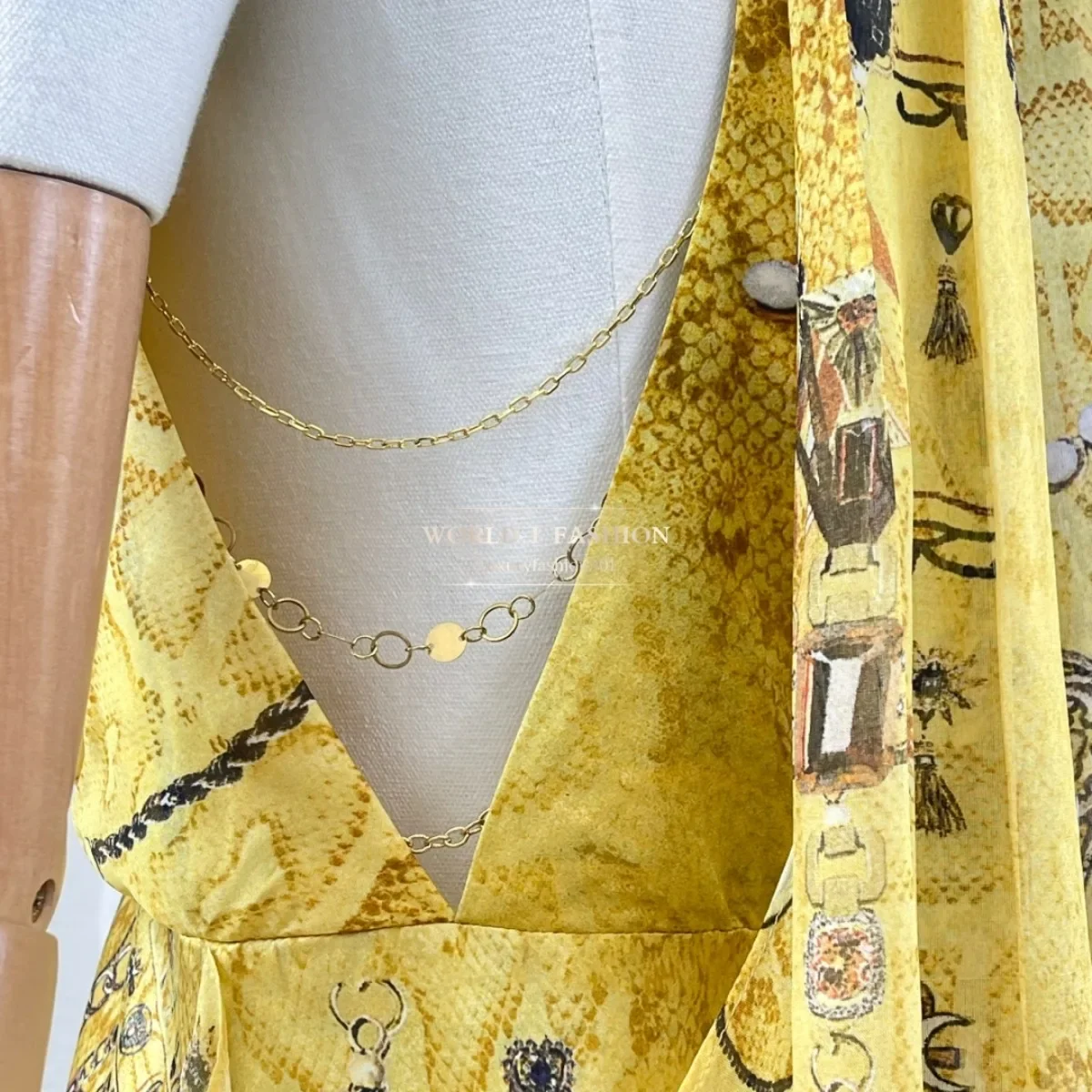 

Print Diamonds Sleeveless Backless Deep V Neck Maxi Dress 2025 Yellow Floral