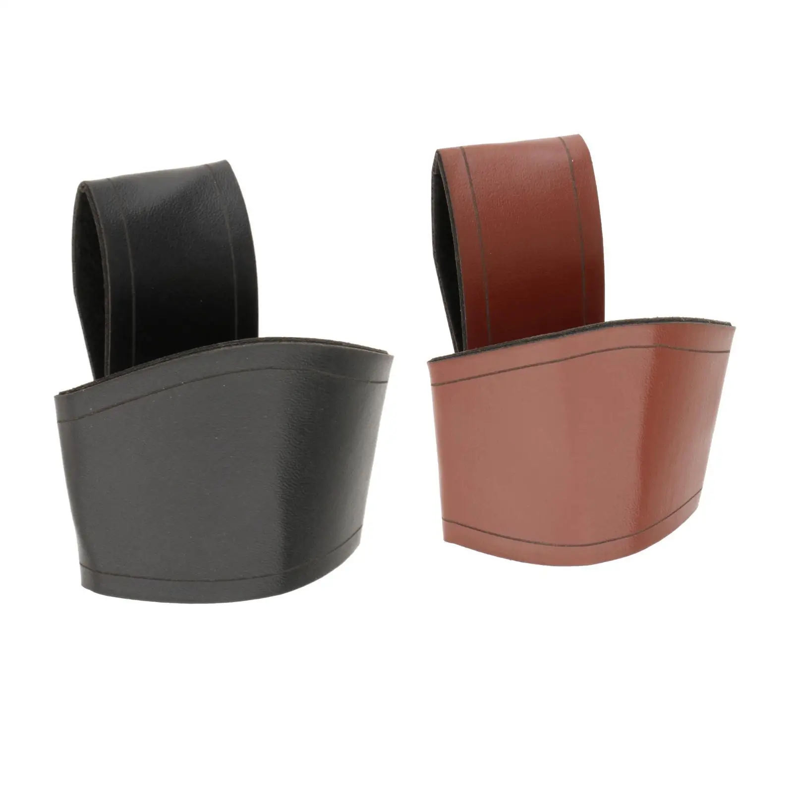 Horn Shape Cup Mug Holder Portable Men Women PU Leather Cup Holder Hanger