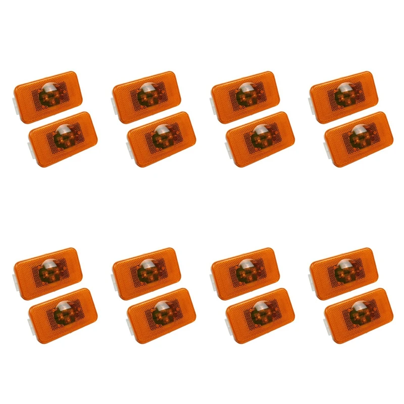 

16Pcs 24V Car Truck LED Side Marker Light 4Leds Amber Indicator Warning Lamps For Volvo Trucks FM/FH