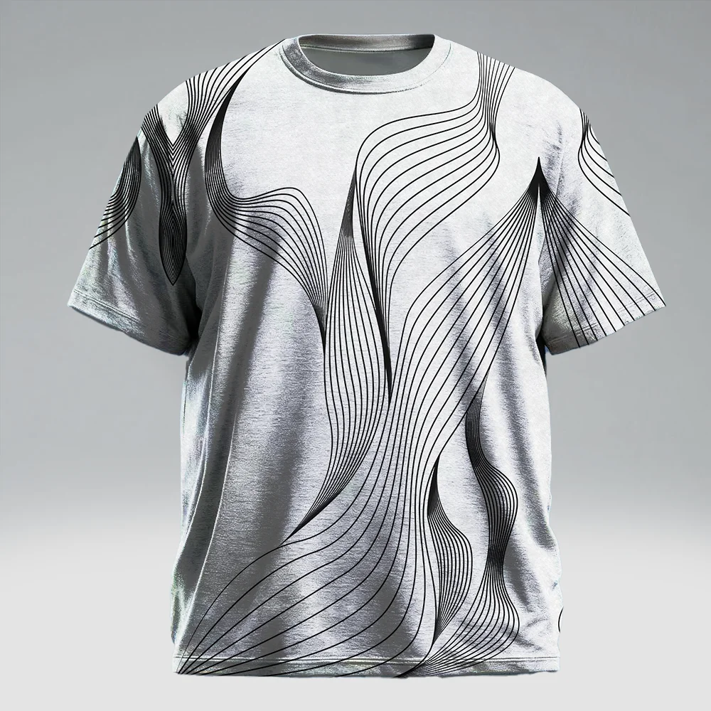 

Мужская футболка с коротким рукавом больших размеров S-9xl: текстурированный шикарный стиль — гладкая текстура «елочка», устойчивая к морщинам, выходные на выходные