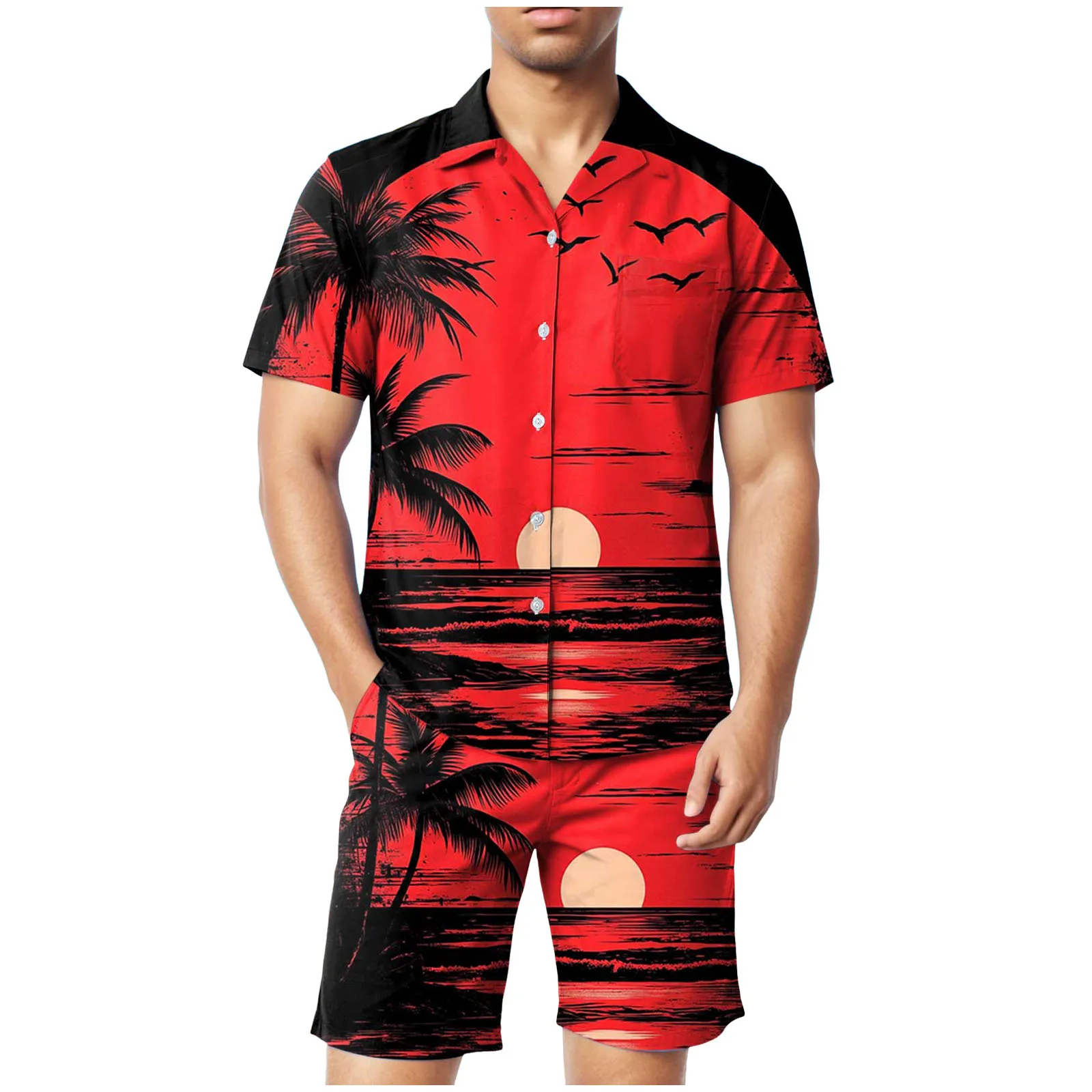 

3 Piece Tuxedo Suits for Men Men's Hawaii Short Sleeved Shirt And Shorts Two Piece Suit Cowboy Suits Men Western