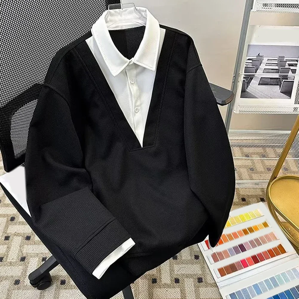 

Повседневная одежда для поездок на работу, рубашка с длинными рукавами и воротником, рубашка в стиле ретро, рубашка с длинными рукавами, пижамный комплект, 2XL, вариант цвета хаки