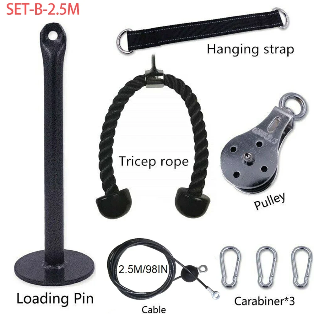 Fitness DIY Pulley Cable Machine Home Gym Workout Equipment Attachment System Arm Biceps Triceps Blaster Hand Strength Trainning