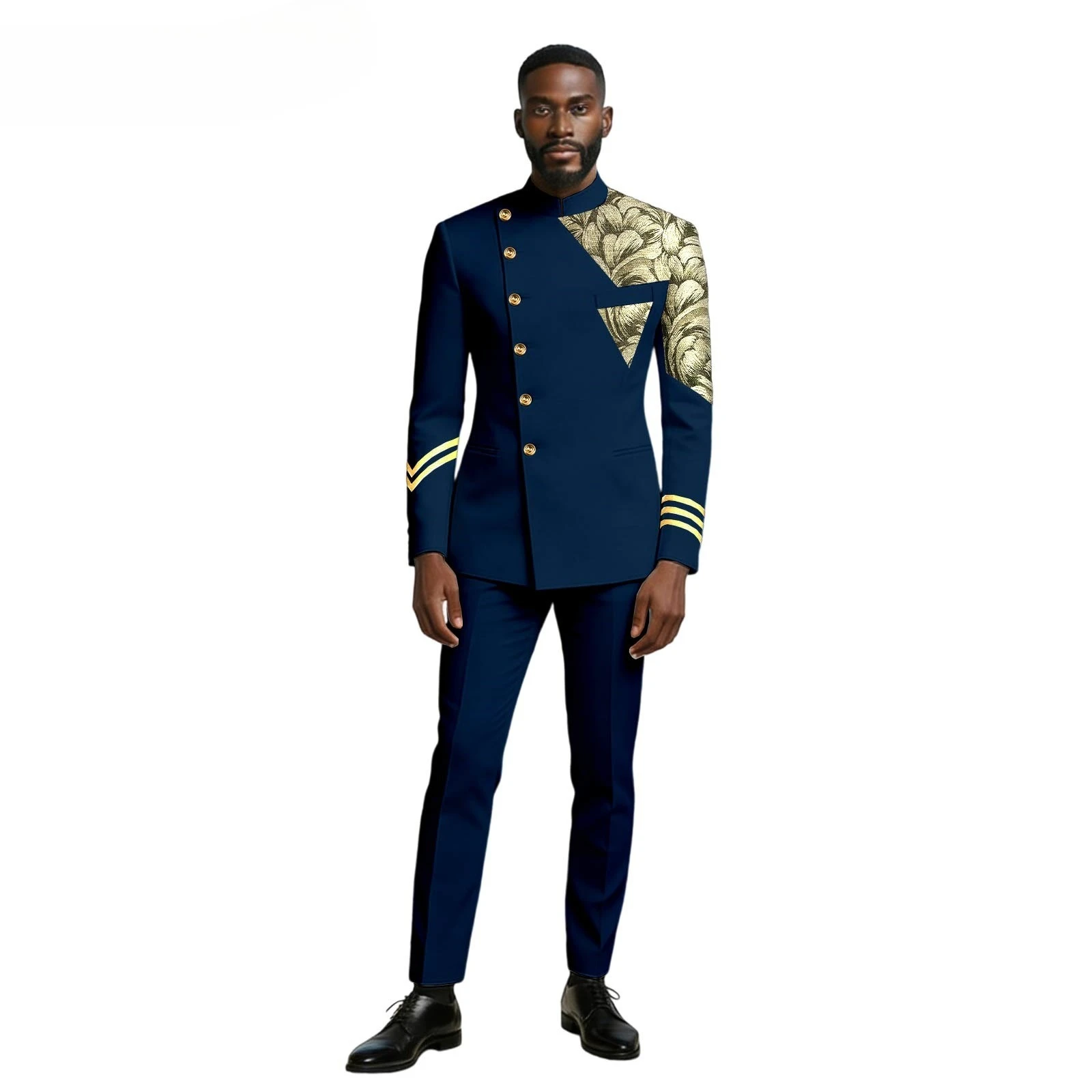 New Trendy African Ethnic Men's Casual Two-piece Set: Shirt + Pants. Men's Suit for Wedding. Men Clothing Clothes for Men view 5