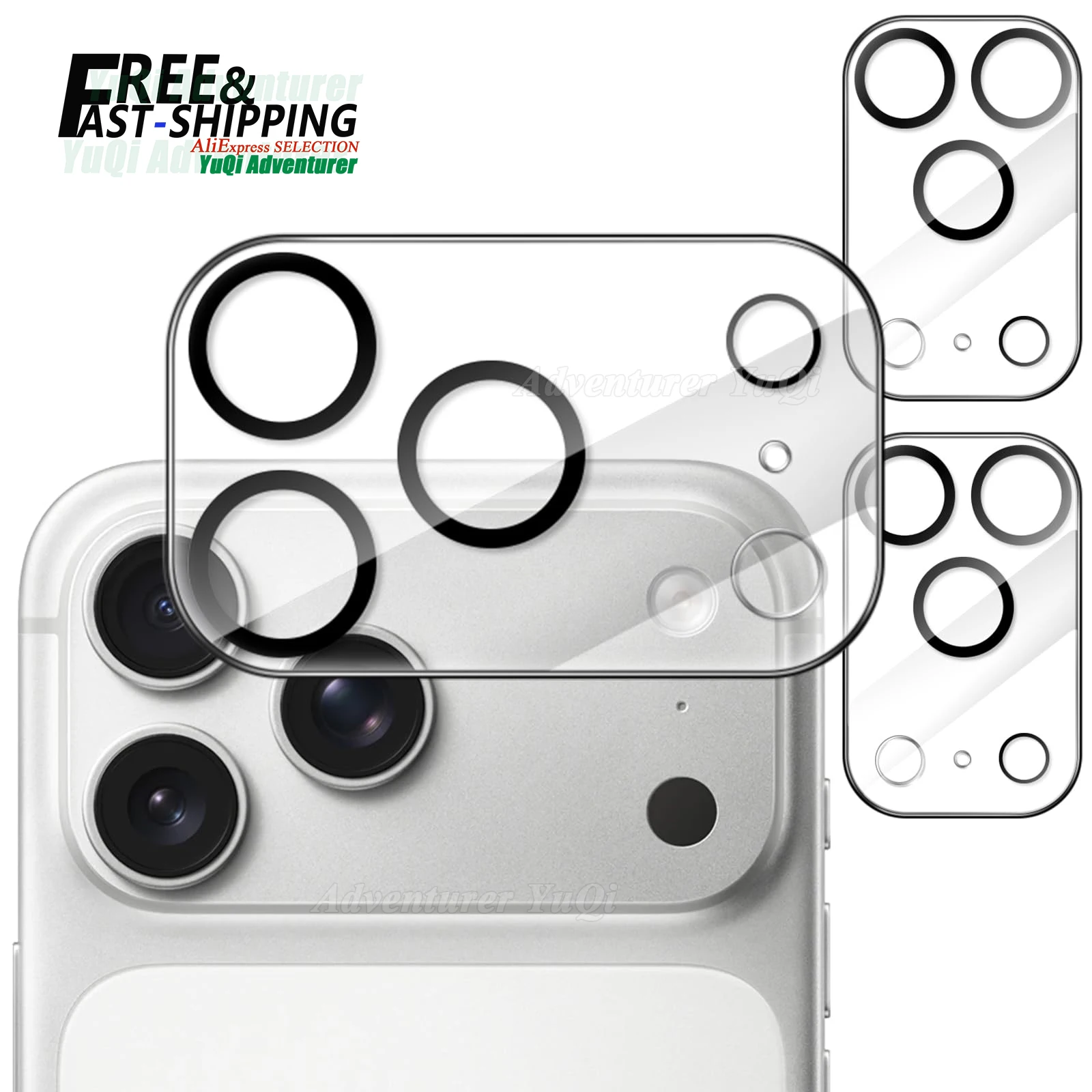 

3PCS Camera Lens Protector for iPhone 17 Pro Max Air 9H HD Lens Protective Glass Camera Chamber Acrylic Transparent