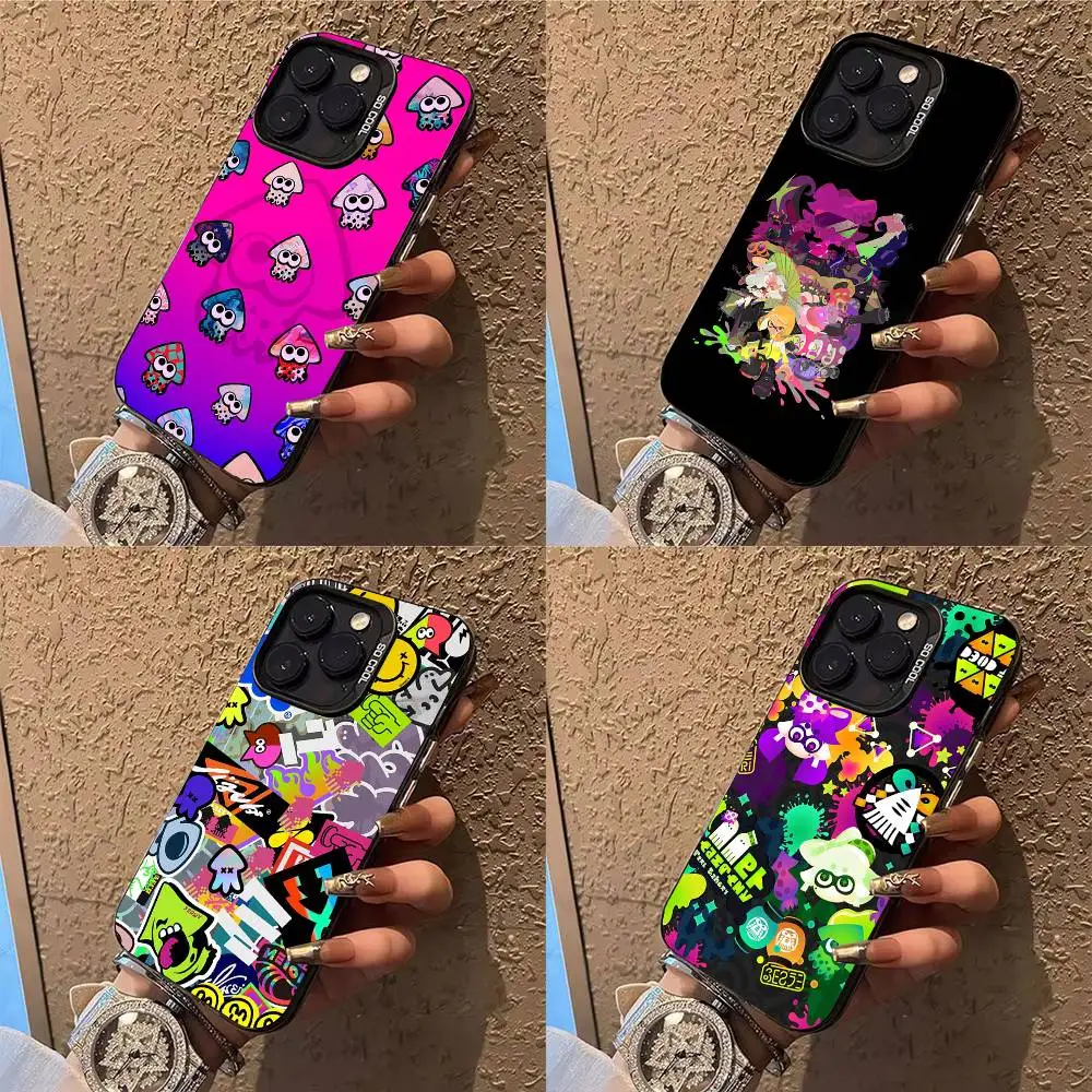

Game S-Splatoon 3 Phone Case For iPhone 17,16,15,14,13,12,X,8,Pro,Max,Plus,E,SE4,Air,Mini IMD Matte Black