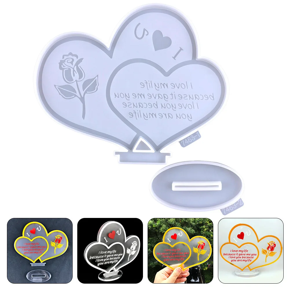 

1Set Valentine's Day DIY Silicone Mold Heart Sign Epoxy Resin Casting Mold Reusable Craft Supplies DIY Supplies