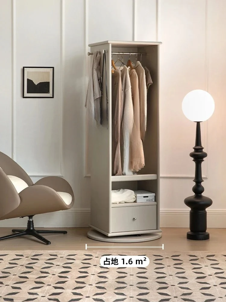 Y Dress mirror Bedroom coat rack Rotating fitting mirror Storage storage cabinet Household full body floor mirror Hanging hanger