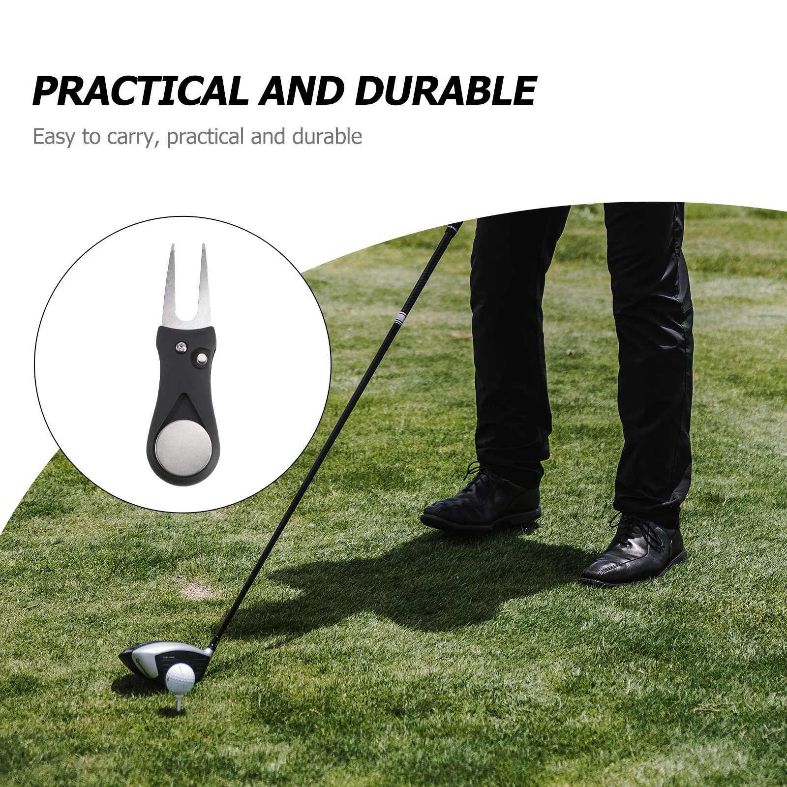 Golf Ball Silver Stainless Steel Plastic 7Cm Divot Tool For Outdoor Sports Course Green Tool Accessories