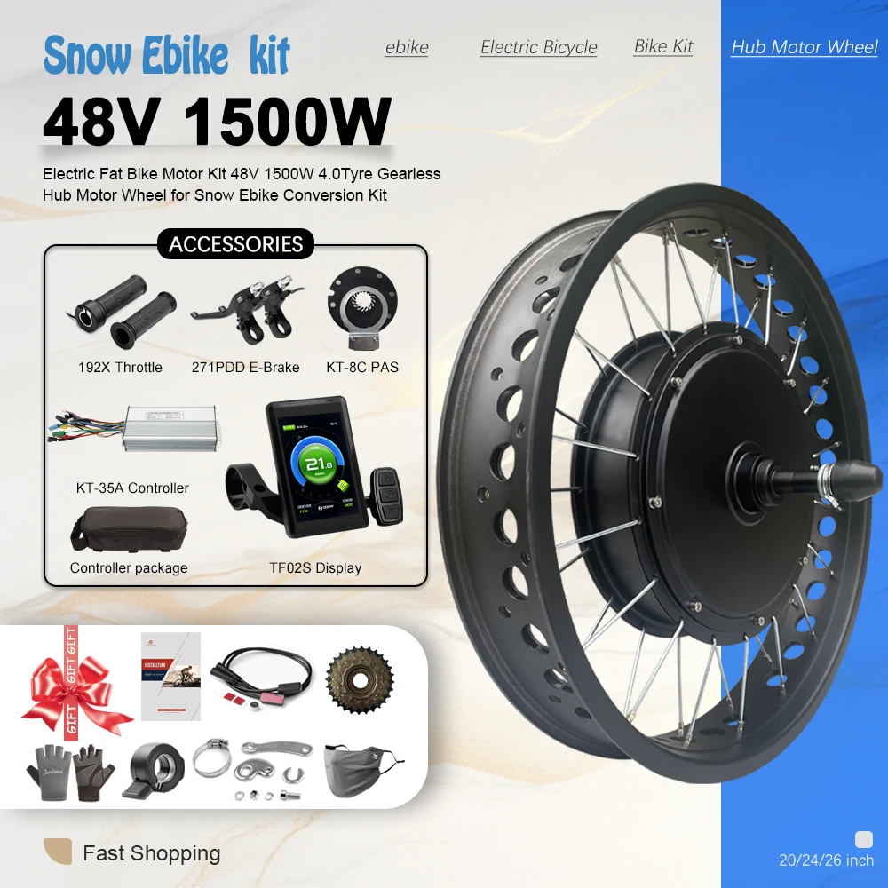 48v 1500w electric bicycle kit Bike Conversion Kit, 20" Fat Tire Rear Wheel E-Bike Conversion Kit, 7-Speed Adjustable Ebike Hub Motor Conversion with LCD Display/Thumb Control/PAS Sensor : Sports & Green button Control (While motor is working 48V 1500W Electric Bike Conversion