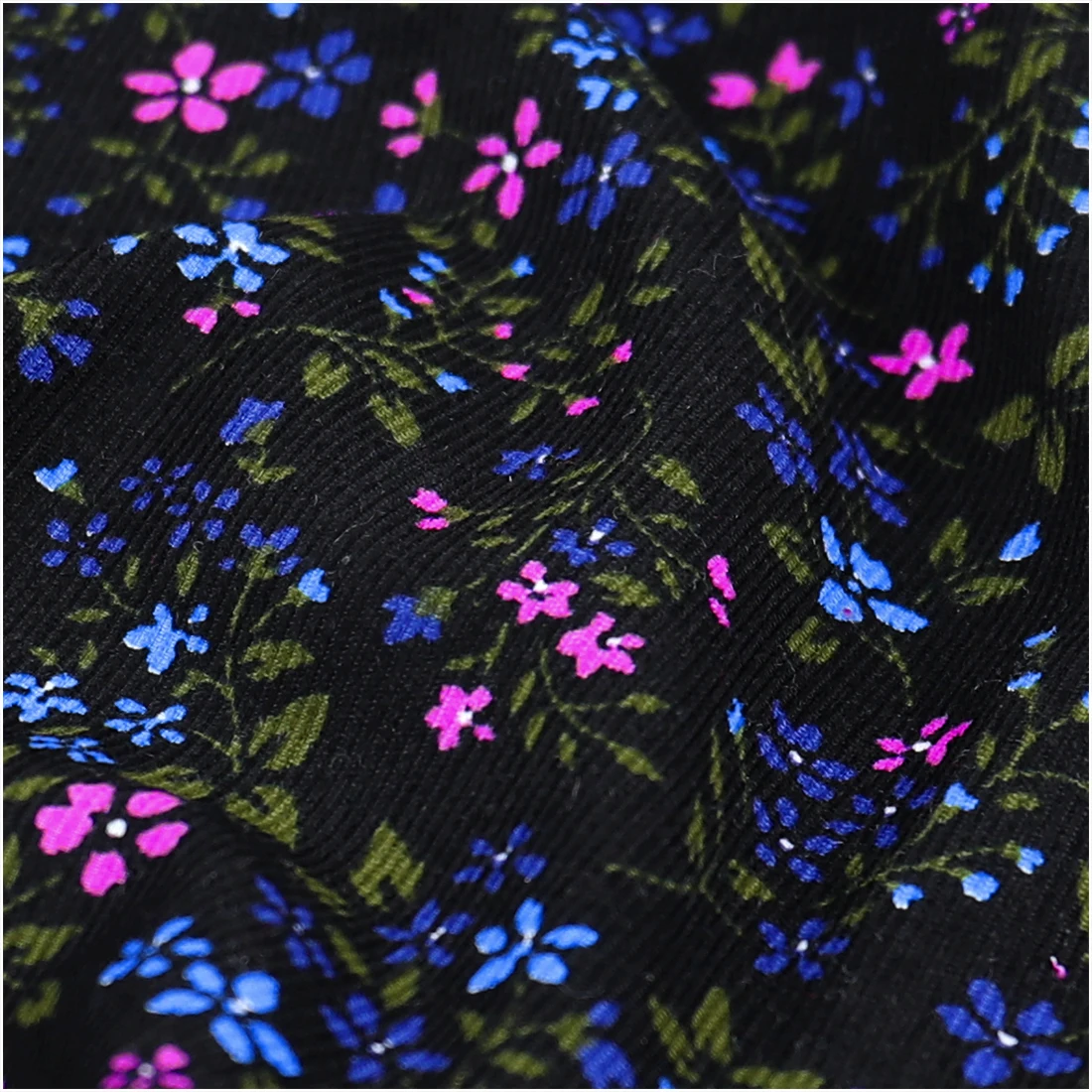 Small Floral Pure Cotton Corduroy Fabric For DIY Handmade Appareal Dress Sewing Material Cloth