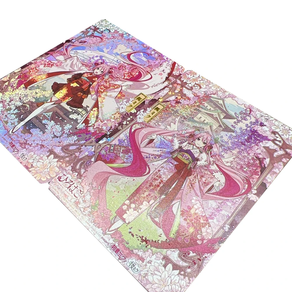 Hatsune Miku Sakura kimono DIY 2PCS/SET Foil stamping refraction Rainbow colors Holiday gifts Embossed texture