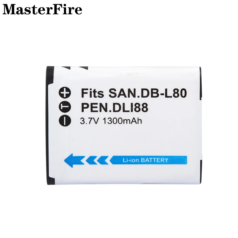 

DB-L80 D-LI88 DLI88 1300mah Camera Battery for Sanyo VPC-X1200 X1220 X1420 Pentax Optio WS80, Optio P70, Optio P80 Batteries