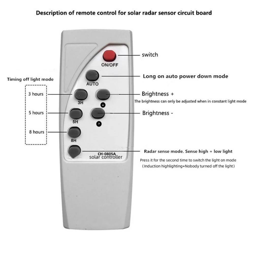 3.2V 3.7V Solar Lamp Control Board Radar Body Induction Solar Lamp Circuit Board Solar LED Driver Board Lamp Controller Module