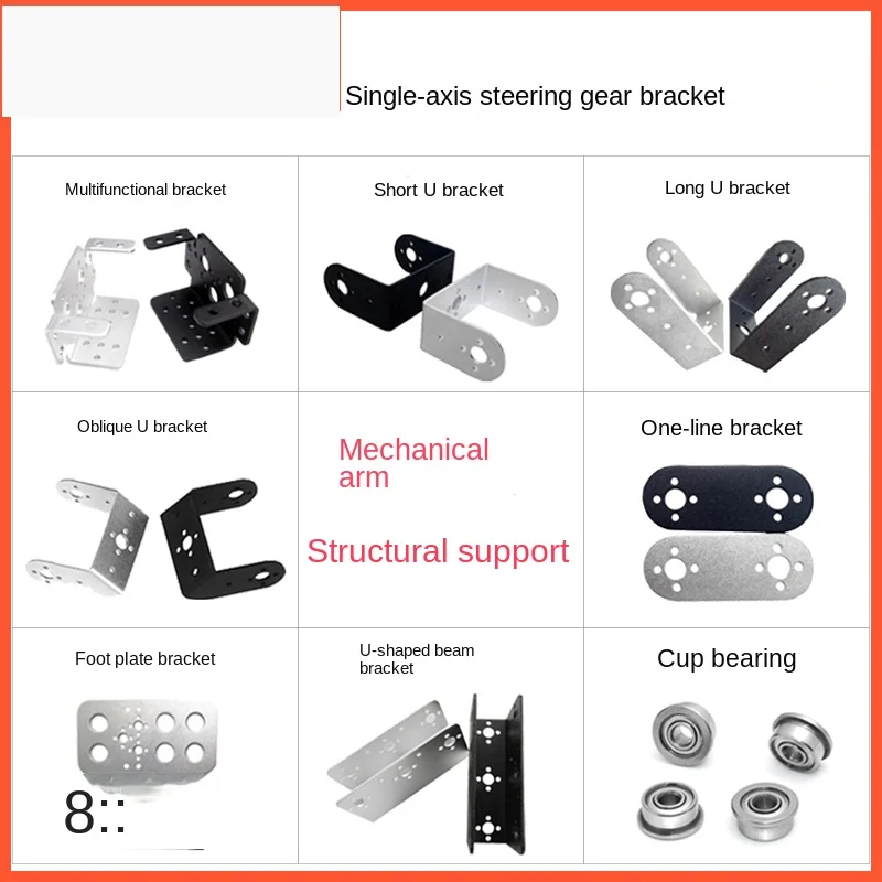 Original Factory Steering Gear Mount Bracket Manipulator Double Foot Robot Smart Car Accessories for Robot Arm Servo MG995/MG996