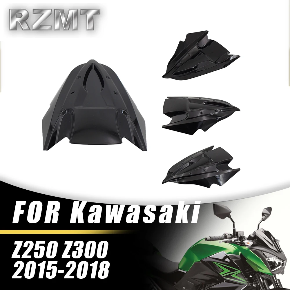 

Front Double Bubble Wind Deflector Windscreen For KAWASAKI Z250 Z300 2015-2018 2016 2017 Motorcycle Accessories Windshield Black