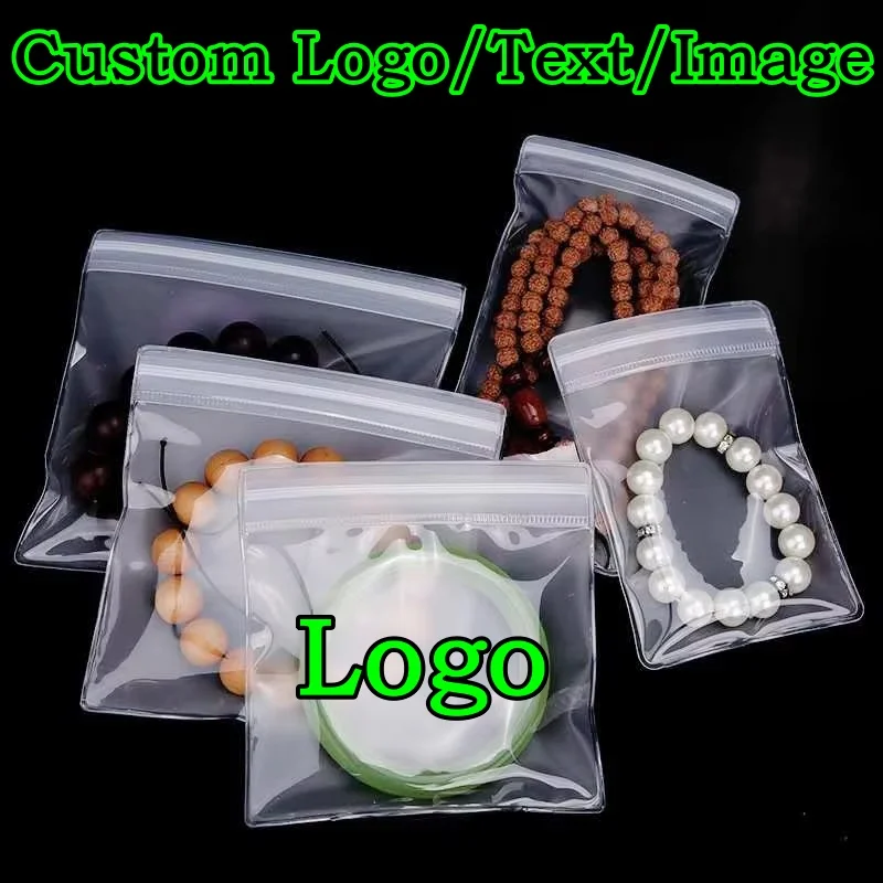 100PCS Thick EVA Jewelry Wedding Ziplock Bag DIY Logo Matcha Antioxidant Chain Phone Beads Key Stones Rings Gift Storage Pouches