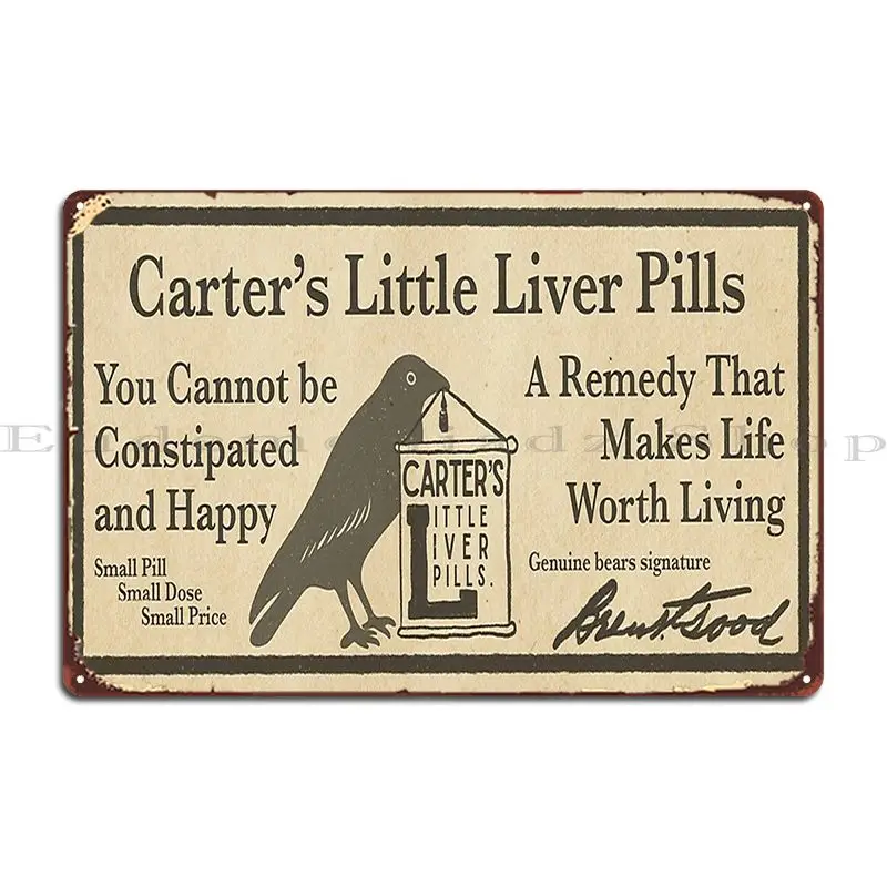 Carter S Little Liver Pills Metal Sign Plaques Garage Decoration Custom Club Retro Customize Tin Sign Poster