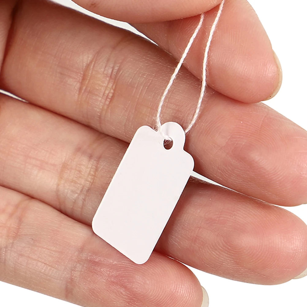 

1000pcs Blank Price Tags String Attached Labeling Writable Paper Tags Retail Store Hanging Labels For Inventory Management