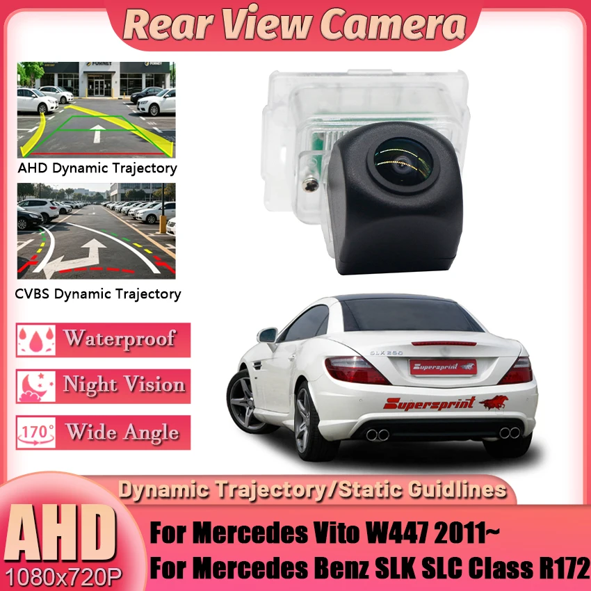 AHD 1080P FishEye Car Parking Camera For Mercedes Benz SLK SLC Class R172 For Mercedes Vito W447 2011~ Present Rear View Camera