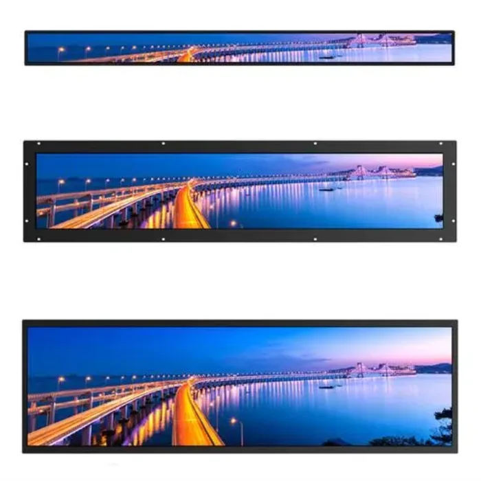 Supermarket Wide Bar Advertising LCD Display Screen Monitor Android System Bus Shelf Display Rack