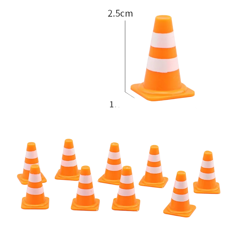 20 قطعة مخاريط المرور الصغيرة مخاريط المرور المصغرة إشارات المرور الصغيرة المتاريس علامات المرور مشهد الطريق البناء