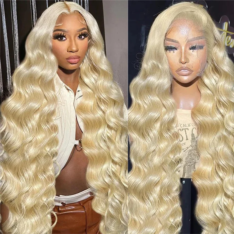 Body Wave 613 Honey Blonde Water Wavy Wig 13x4 HD Lace Frontal Human Hair Wig 13x6 Transparent Lace Front Wigs For Black Women