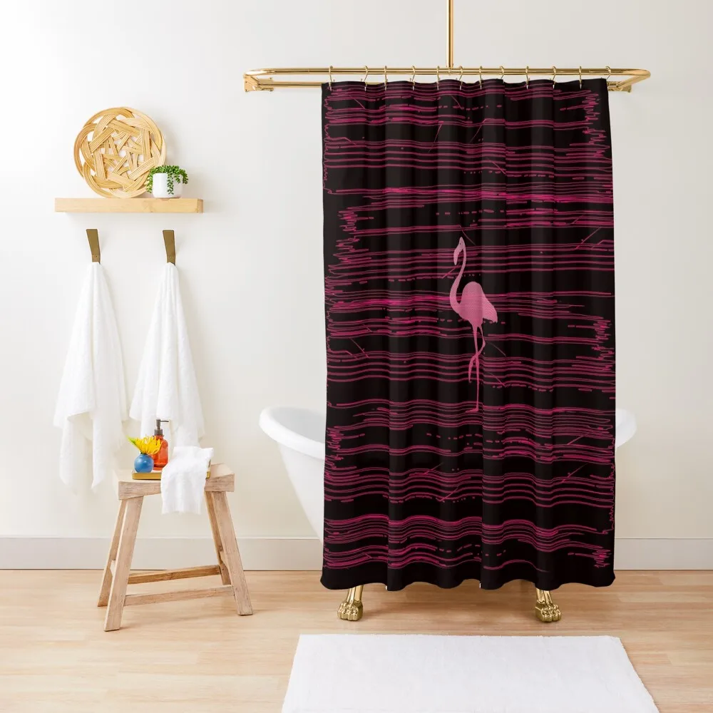 

Pink Flamingo Mist Shower Curtain Shower Bath Bathroom Fabric Transparent Bathroom Shower Bathroom Deco Curtain