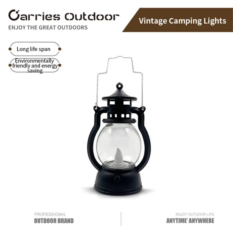 Retro Style Portable Night Light Outdoor Camping Light Rechargeable Tent Lantern Garden Lawn Wedding Party Decoration Lighting