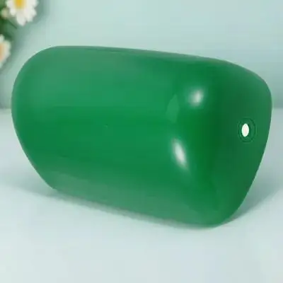 Vintage Style Bankers Lamp Shade Retro Plastic Green Replacement Desk Nightstand Light Cover Anti-Glare Barrel Lamp Shades