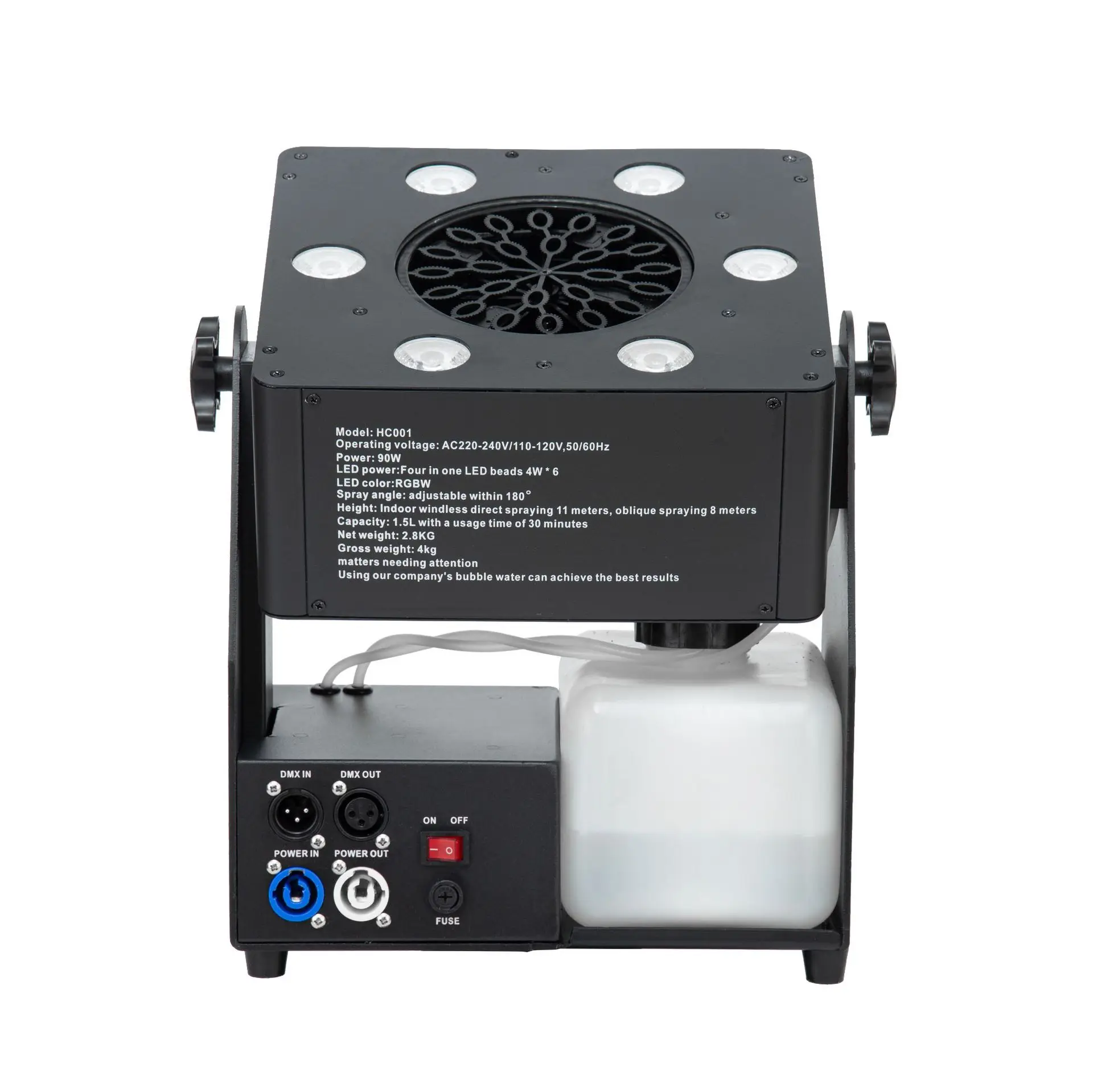 New Stage Special Effects Bubble Machine DMX RGBW LED Light  Outdoor Performance Wedding Party Festival Automatic Bubble Machine